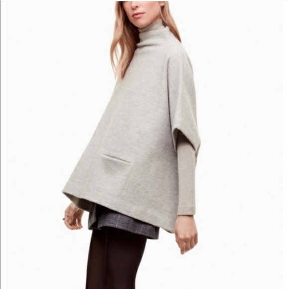 Wilfred XXS light grey wool poncho - Picture 1 of 5
